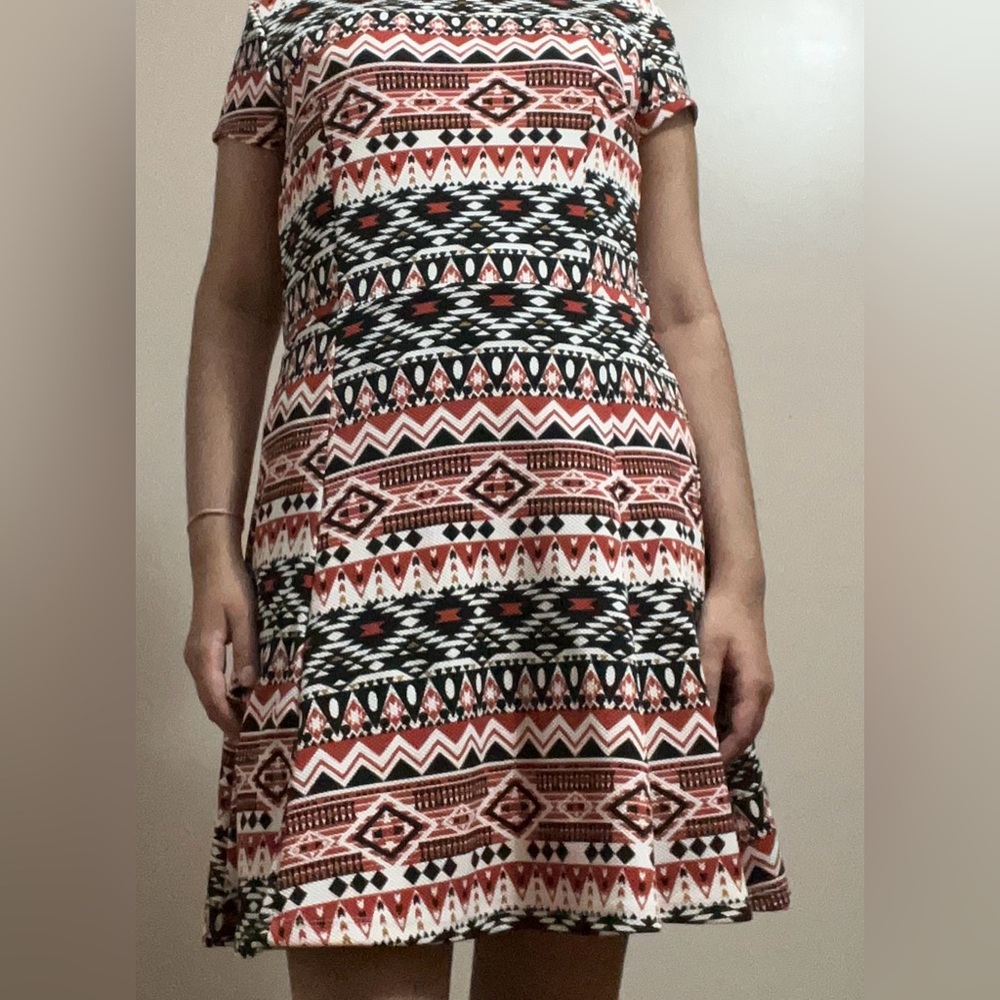 H&M Patterned Sleeveless A-Line Midi Dress